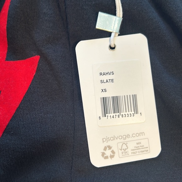 PJ Salvage XSmall Shorts Good Vibes Slate Lightening Bolt Drawstring Cuffed NWT - Picture 8 of 8